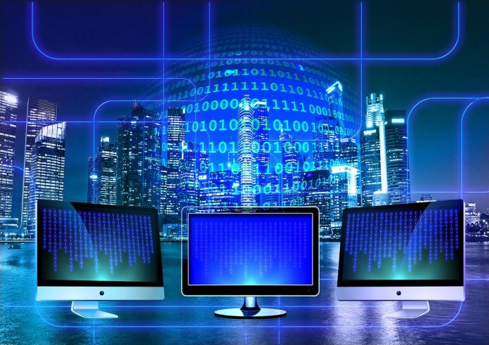 Fotografia de cidade inteligente e inteligência artificial